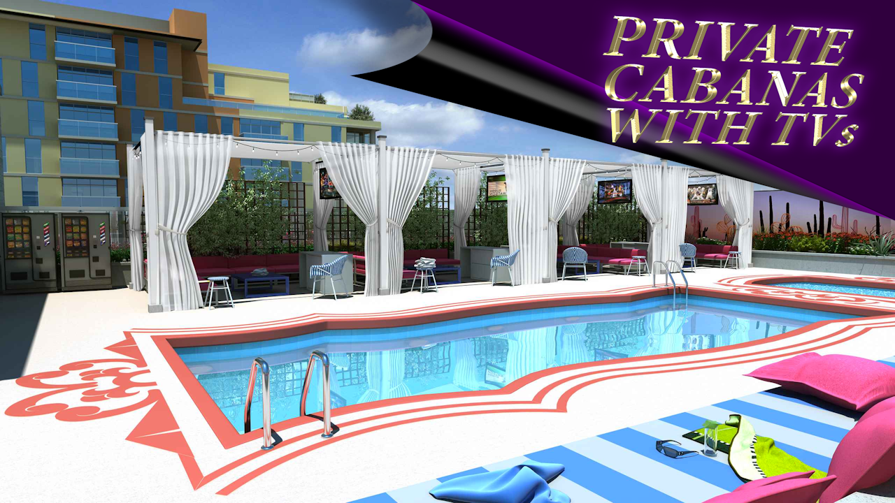 Actual rendering of the rooftop terrace at the Hub on Campus Tucson 2 high-rise near the University of Arizona.