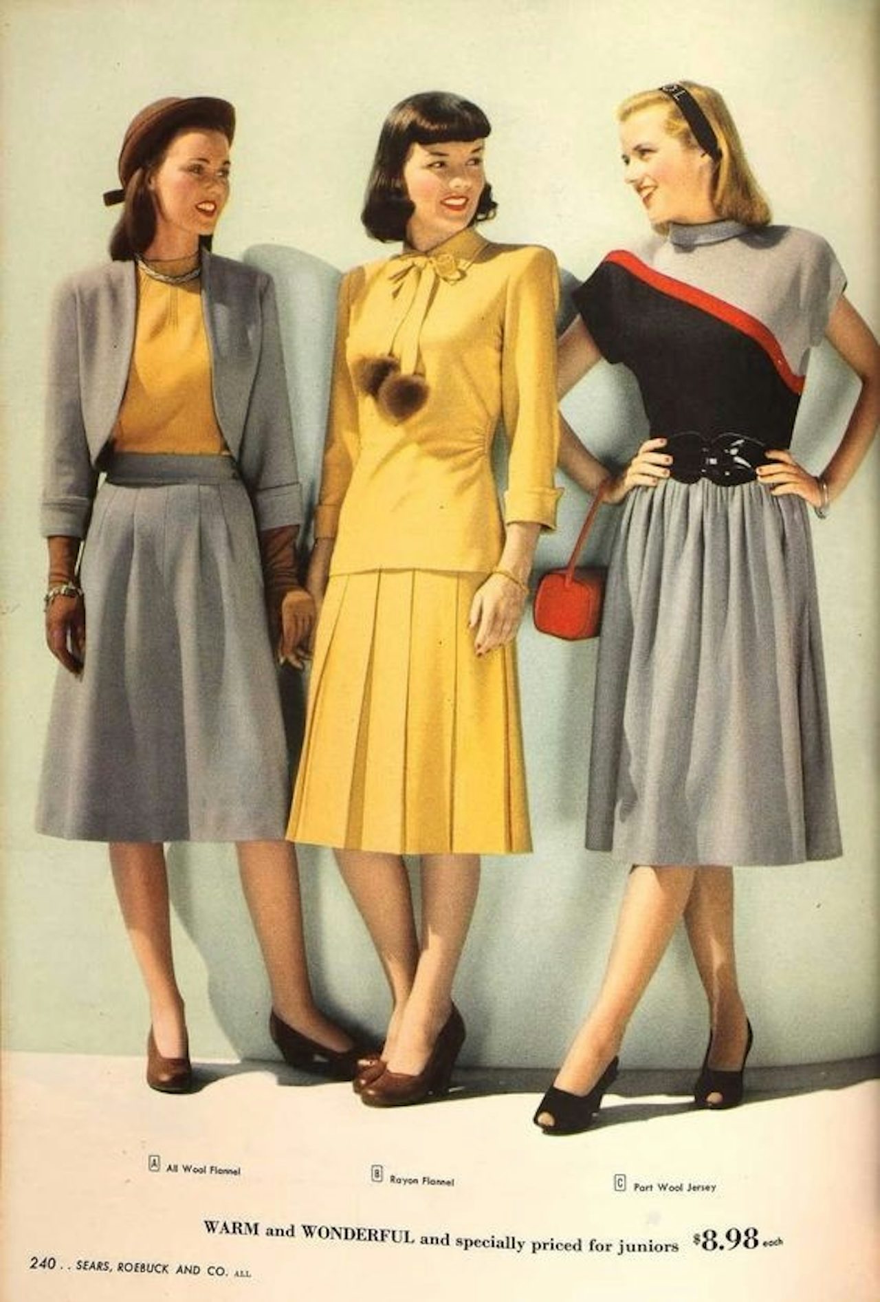 Pom-pom tassels in a 1940s Sears catalog.