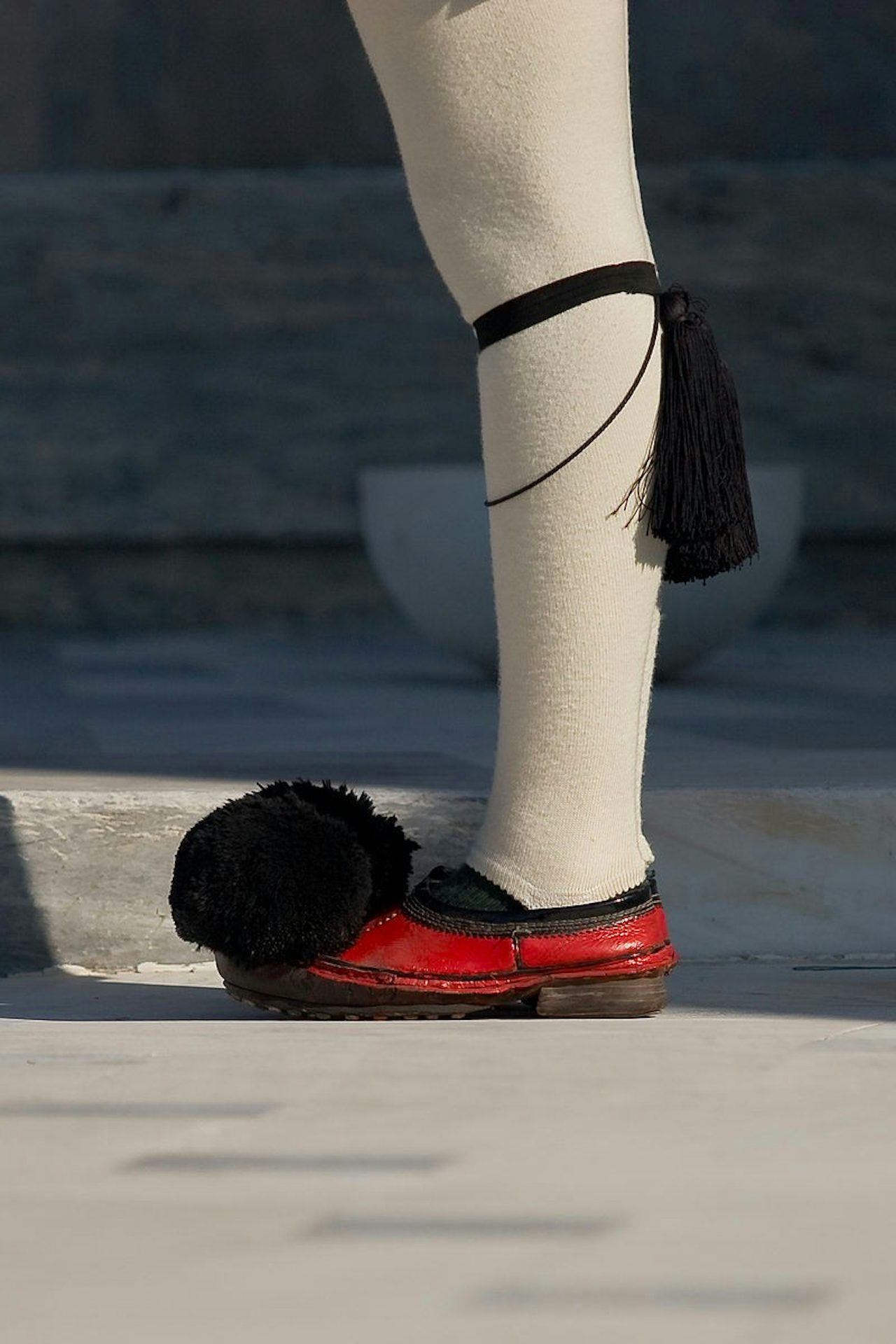 Greek tsarouhi shoes, which are part of regional dress and the traditional Greek guard uniform.