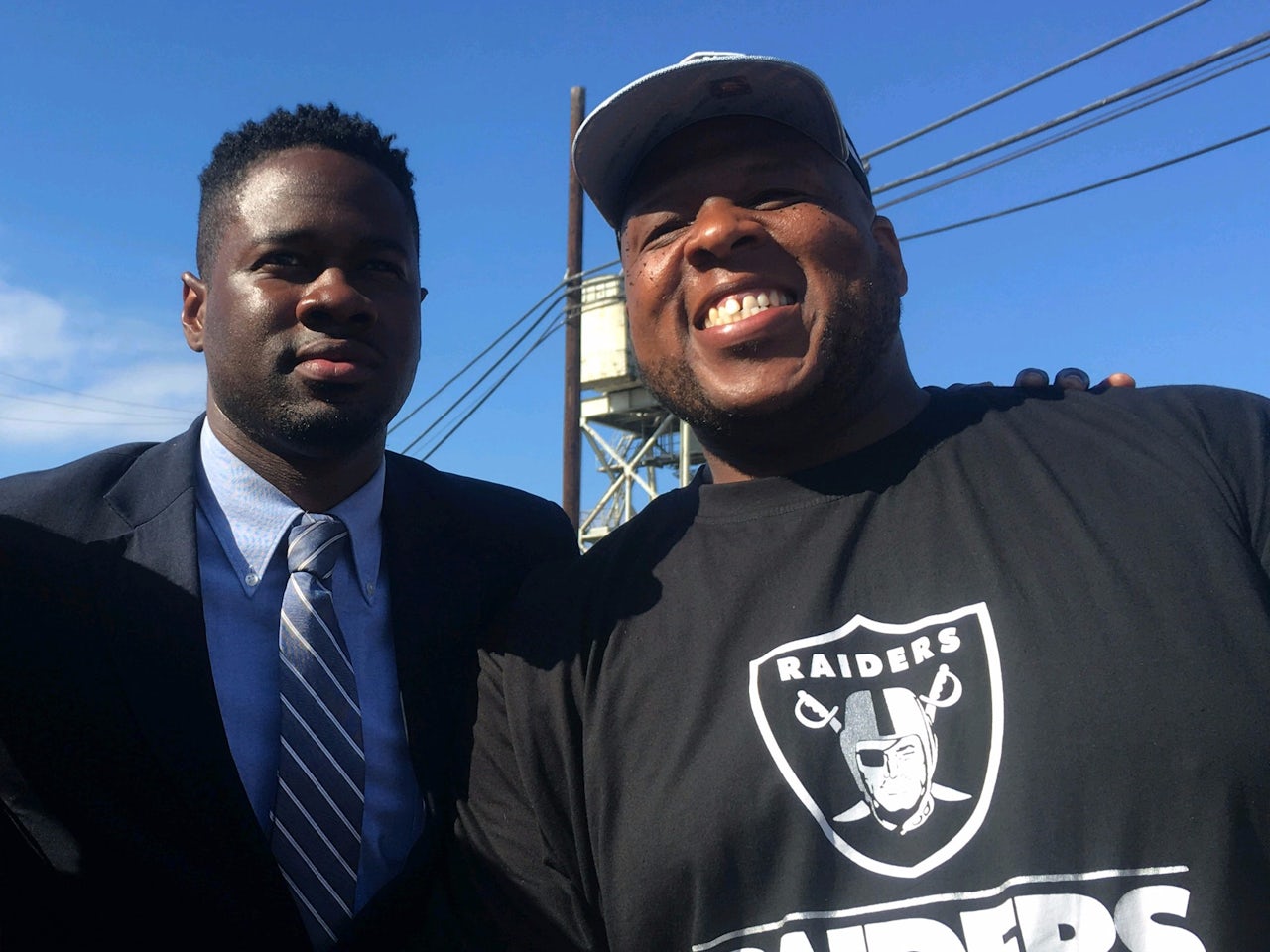 Keldren Joshua (right) and his attorney, Andre Townsend.