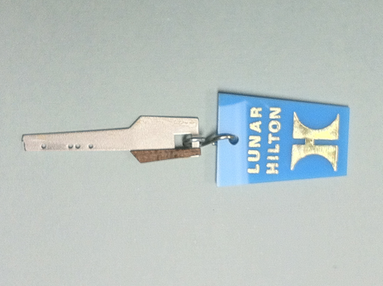 A mockup of the key for the Lunar Hilton.