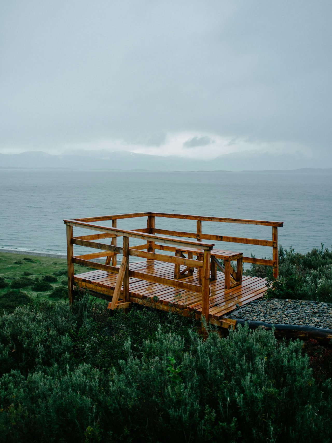 An isolated lookout over the Beagle Channel.