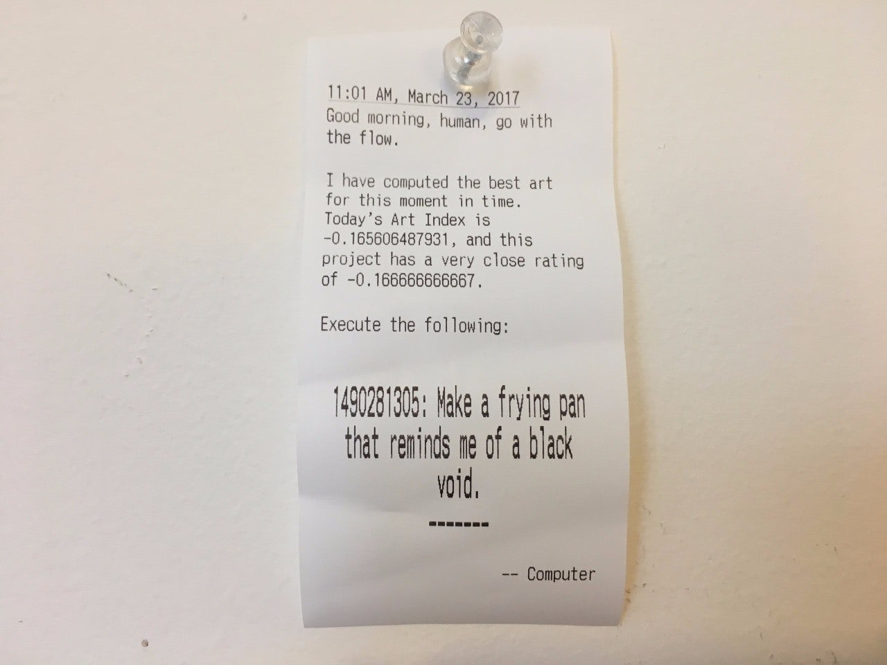 A prompt from The Best Art algorithm.