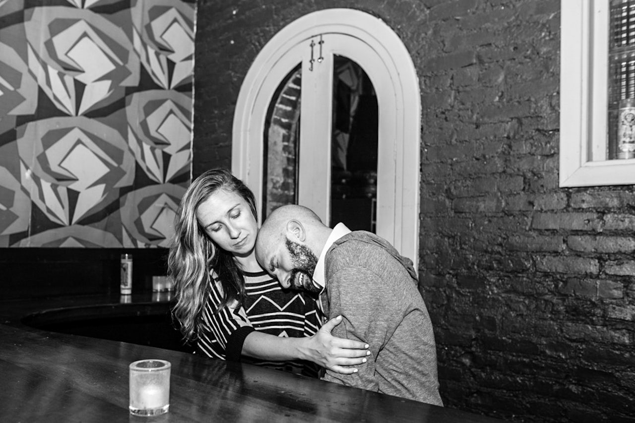 From left: Lacey Stanton, television producer and Keith Haskel, television producer and comedian, photographed at Black Flamingo.