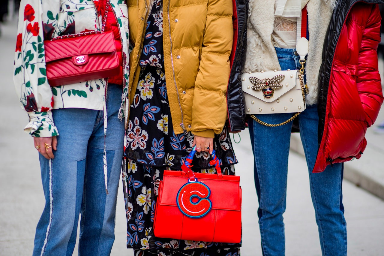 Guests at New York Fashion Week sporting Gucci's floral collection