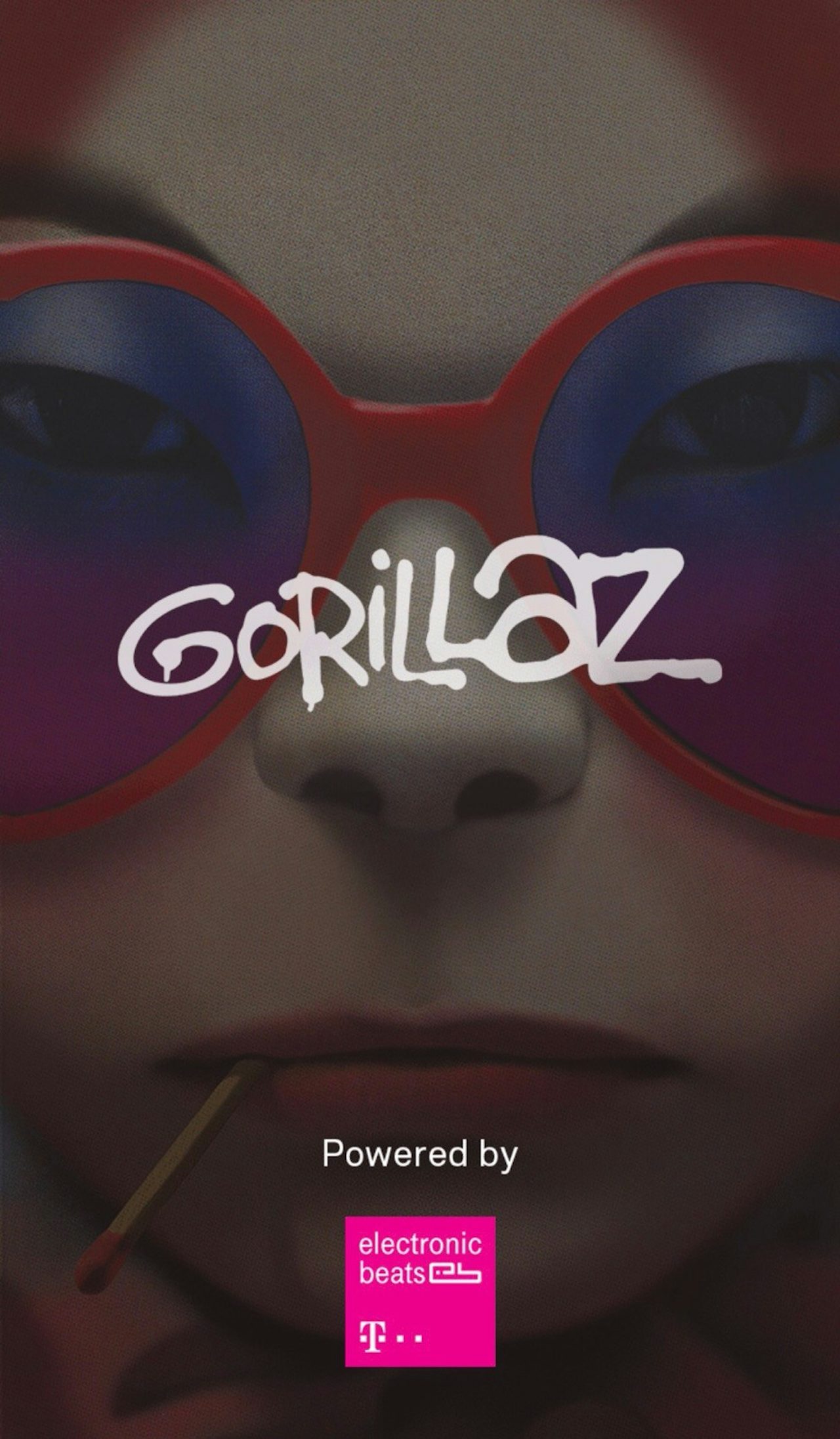 The loading screen of The Gorillaz's augmented reality mobile app.
