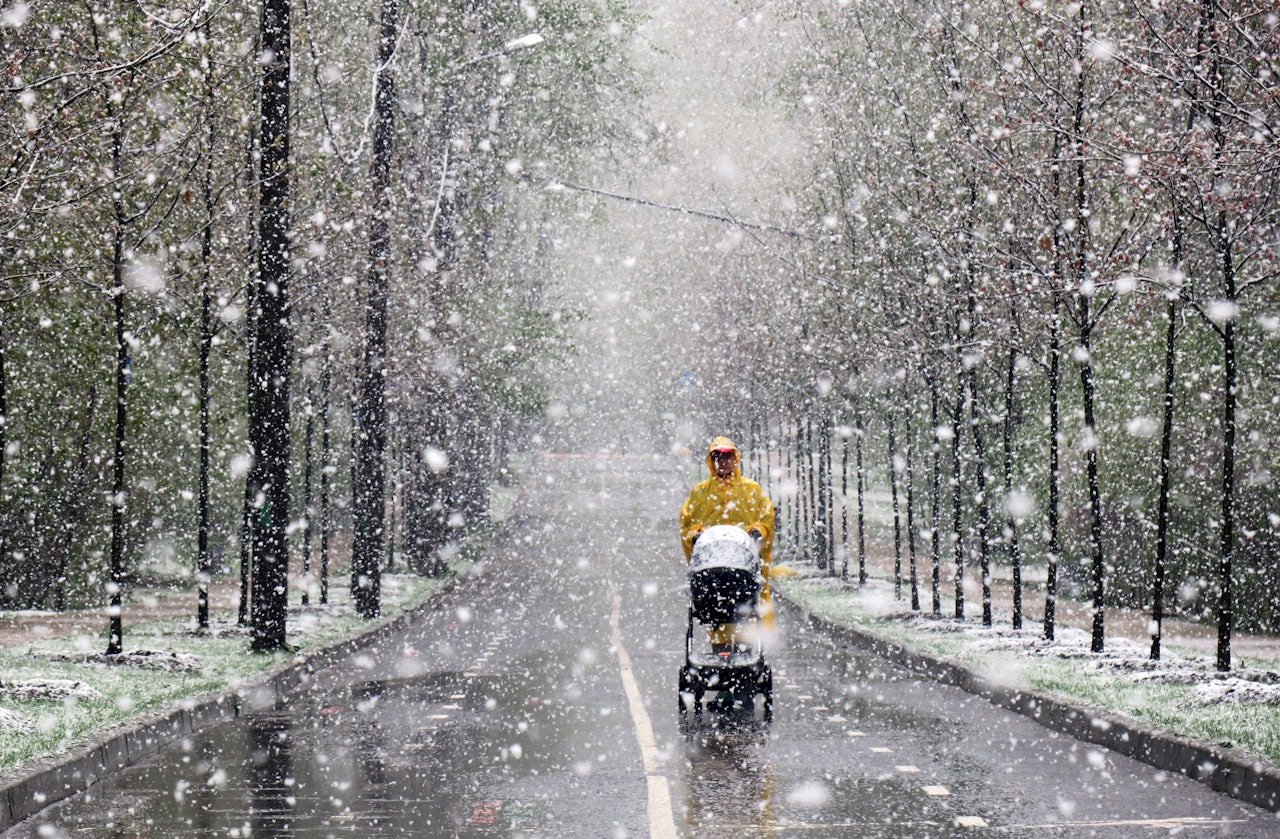 Being a full-time nanny includes taking walks and spending time outside.