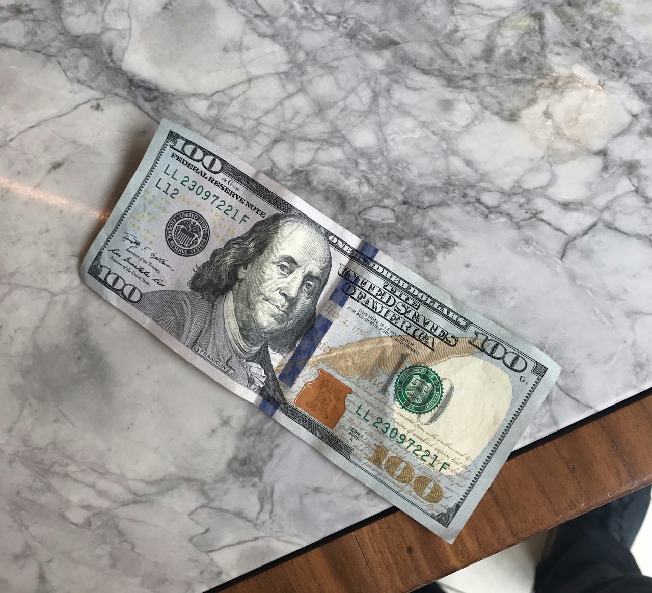 My new $100 bill.