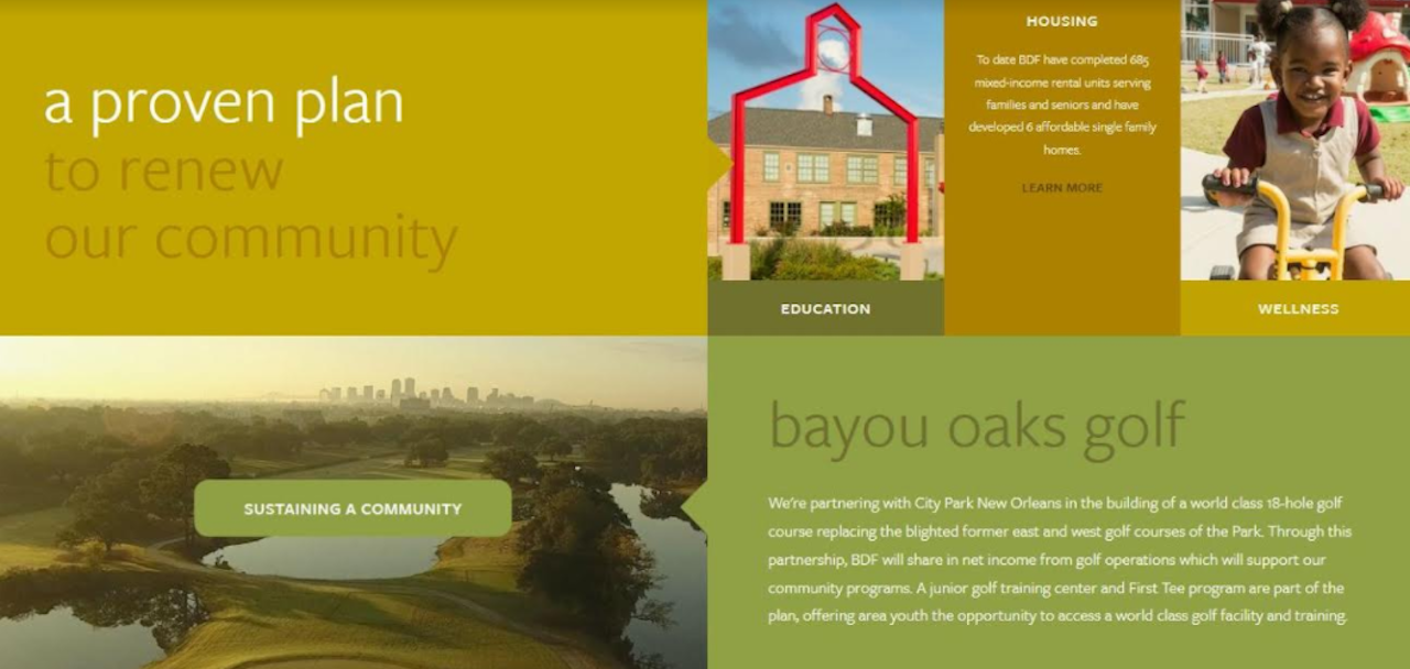 The website for the Columbia Parc development features empty promises.