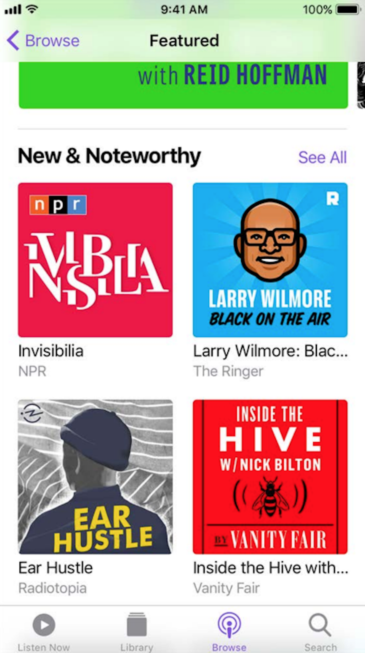 The redesigned Podcasts app