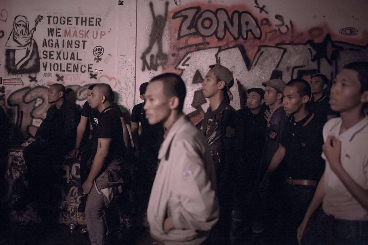 Malaysian skinheads attend a show in Kuala Lumpur in 2015.