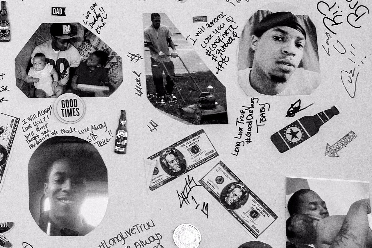 A memorial collage made after Jaqwan Terry's death.