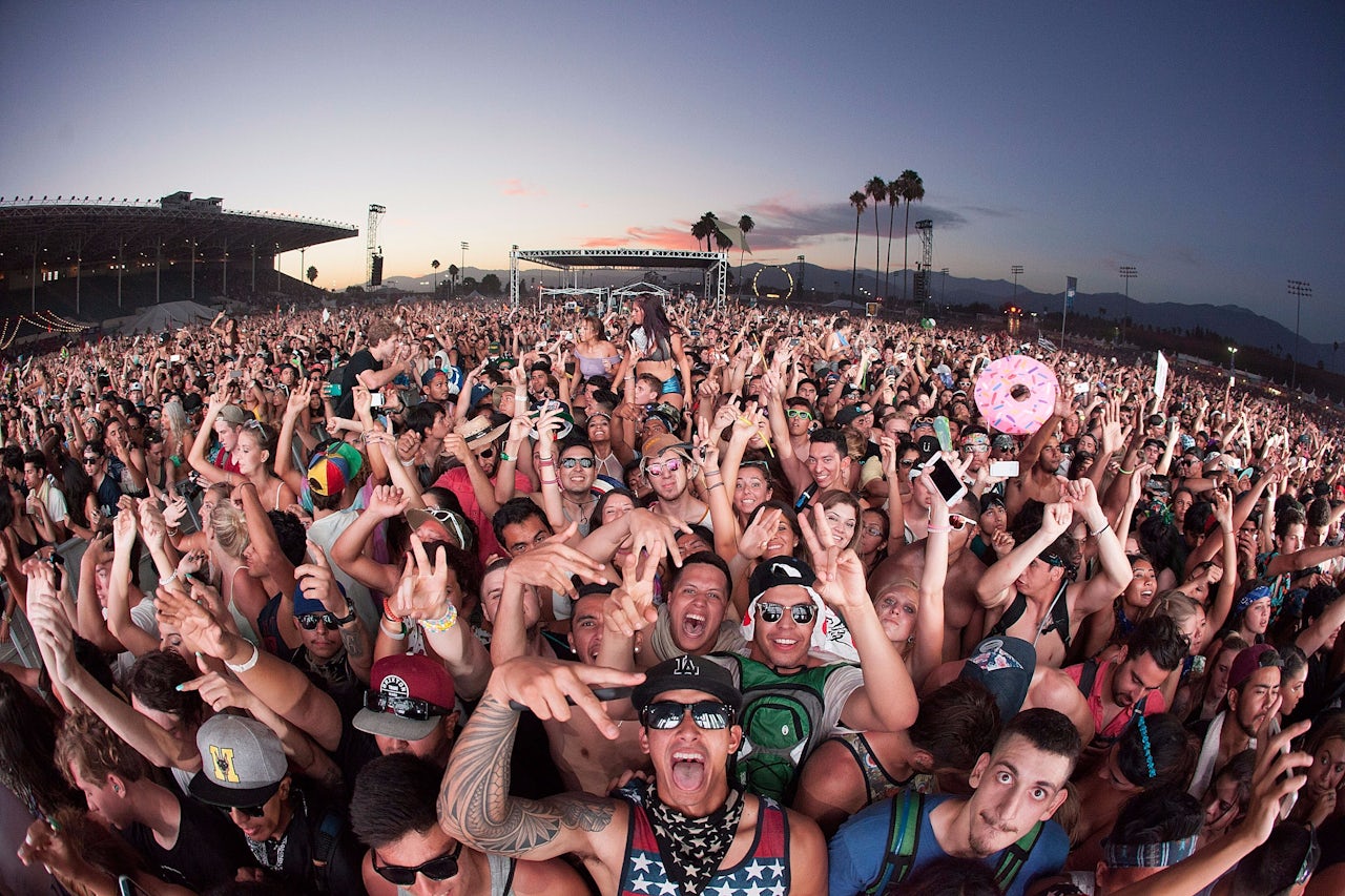 Ravers at HARD Summer Music Festival 2015 in Pomona, California.