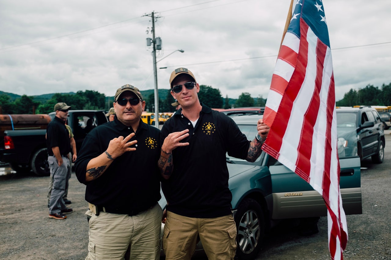 Members of the Three Percenters, a “patriot movement” that claims to fight against unconstitutional overreach by the federal government.