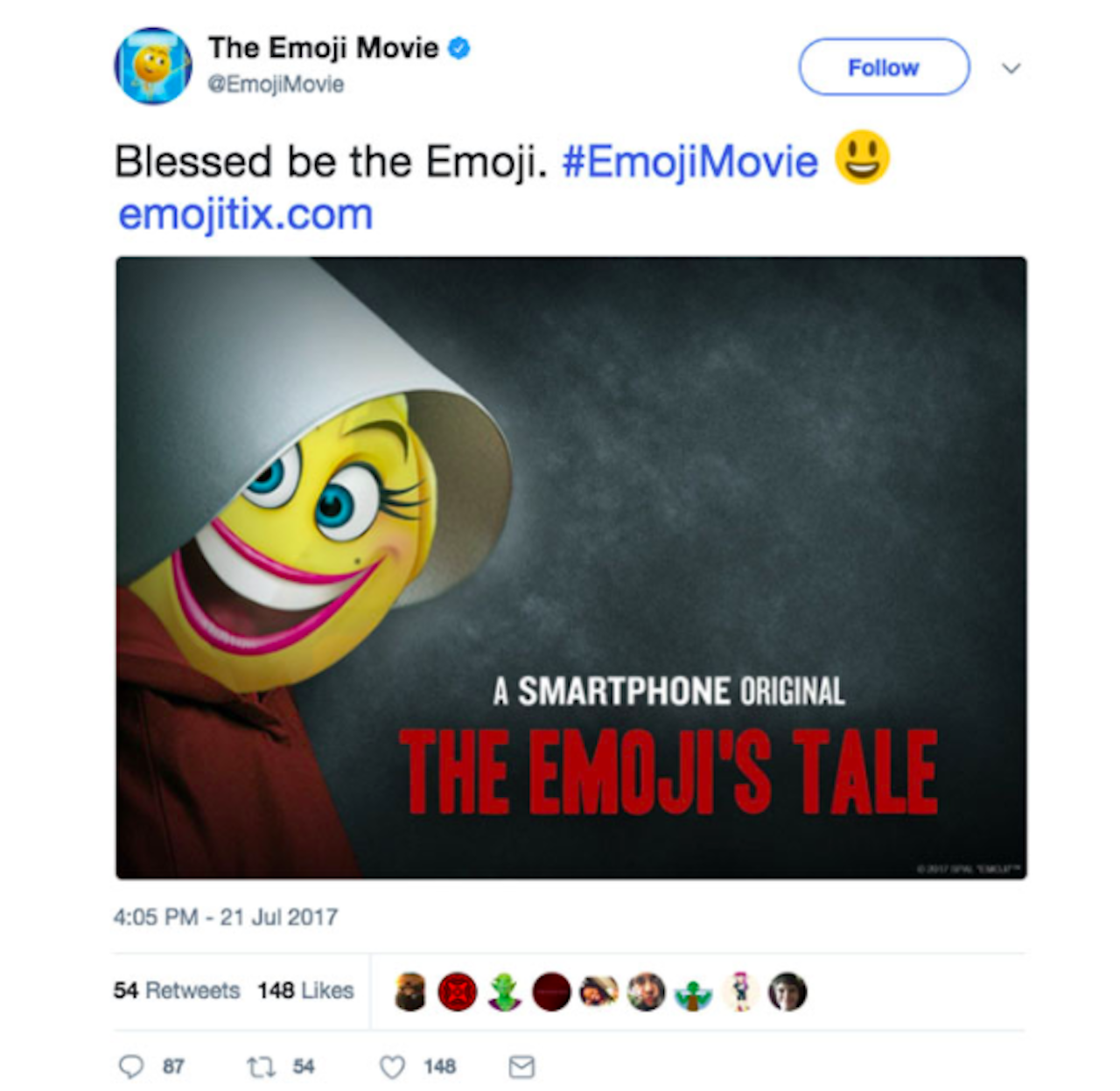 A since-deleted Tweet by The Emoji Movie account