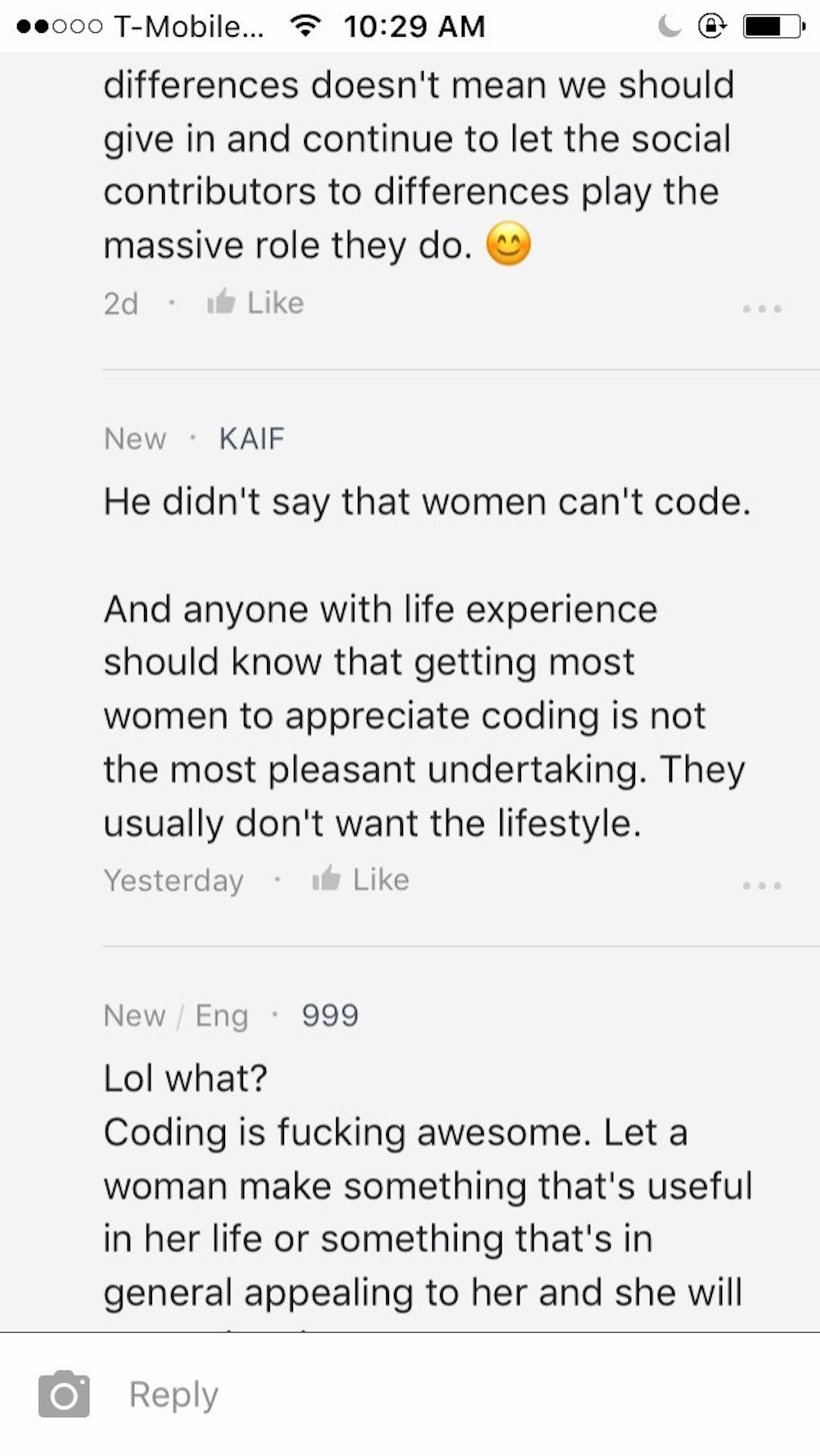 Another screenshot from the same thread on Blind.