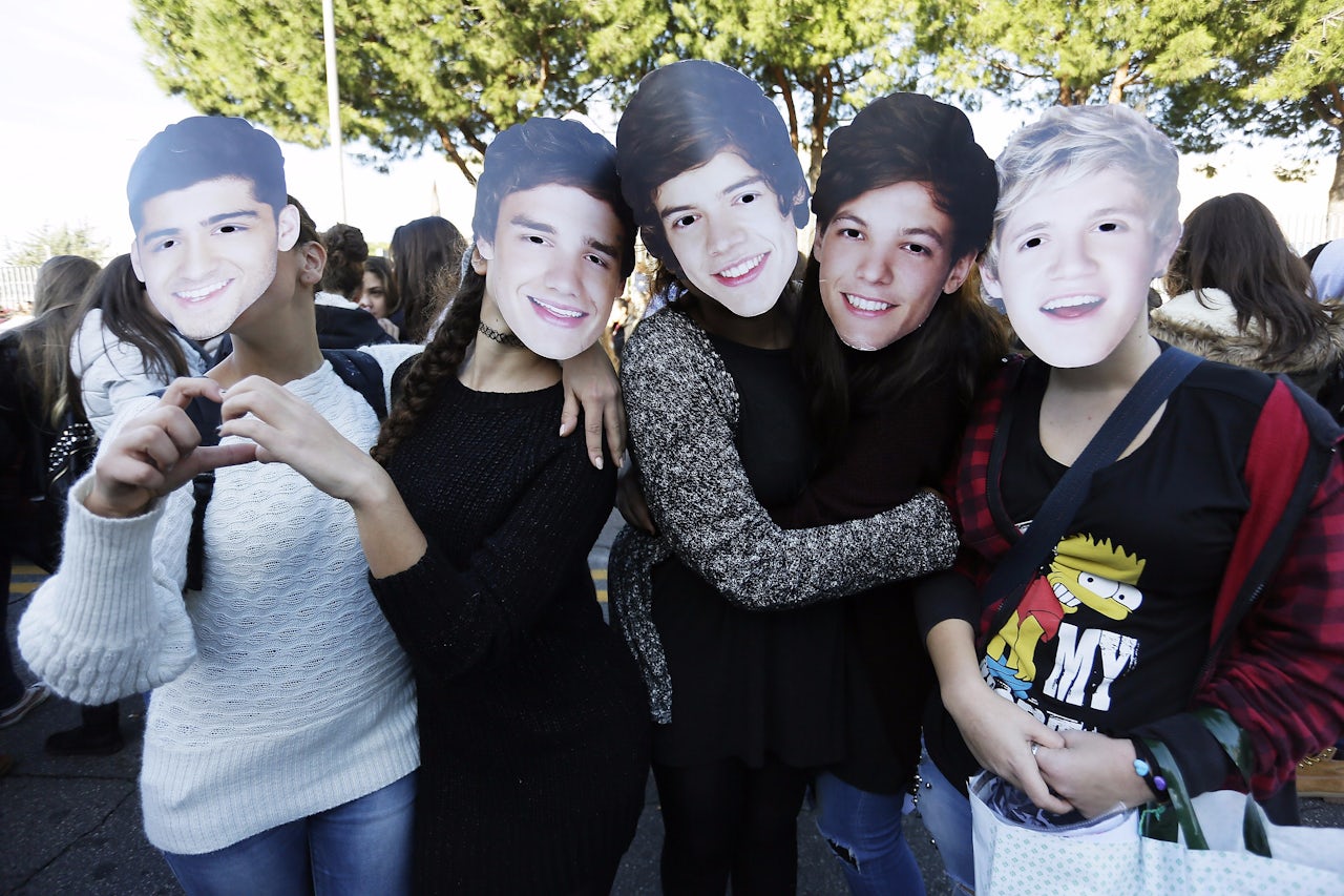Fans wait for One Direction in Rome, Italy, in 2014.