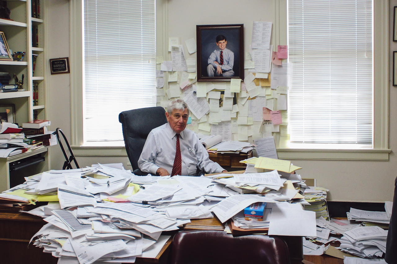 Jack Long in his law office in Augusta, Georgia. Long has been fighting private probation for the last ten years.