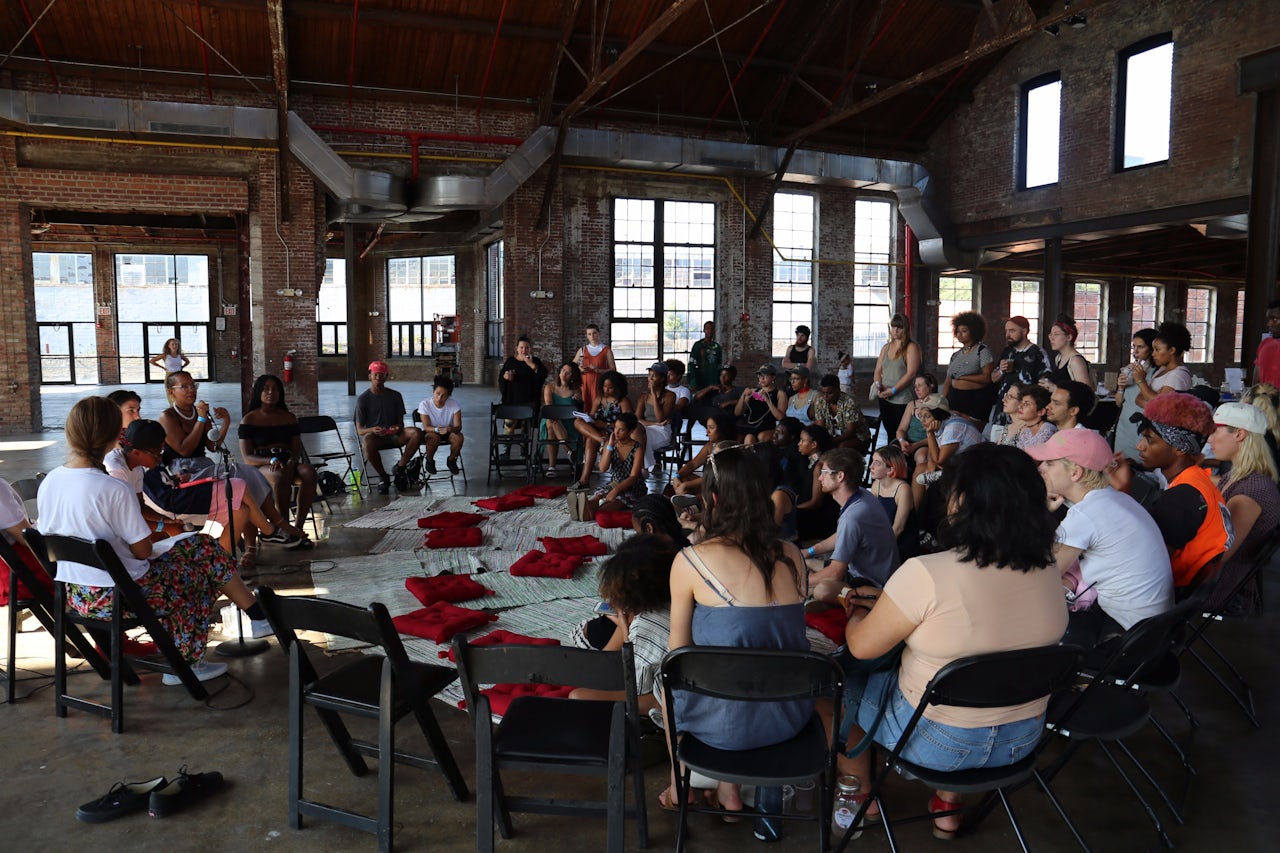 A panel discussion as part of the Mami exhibition.
