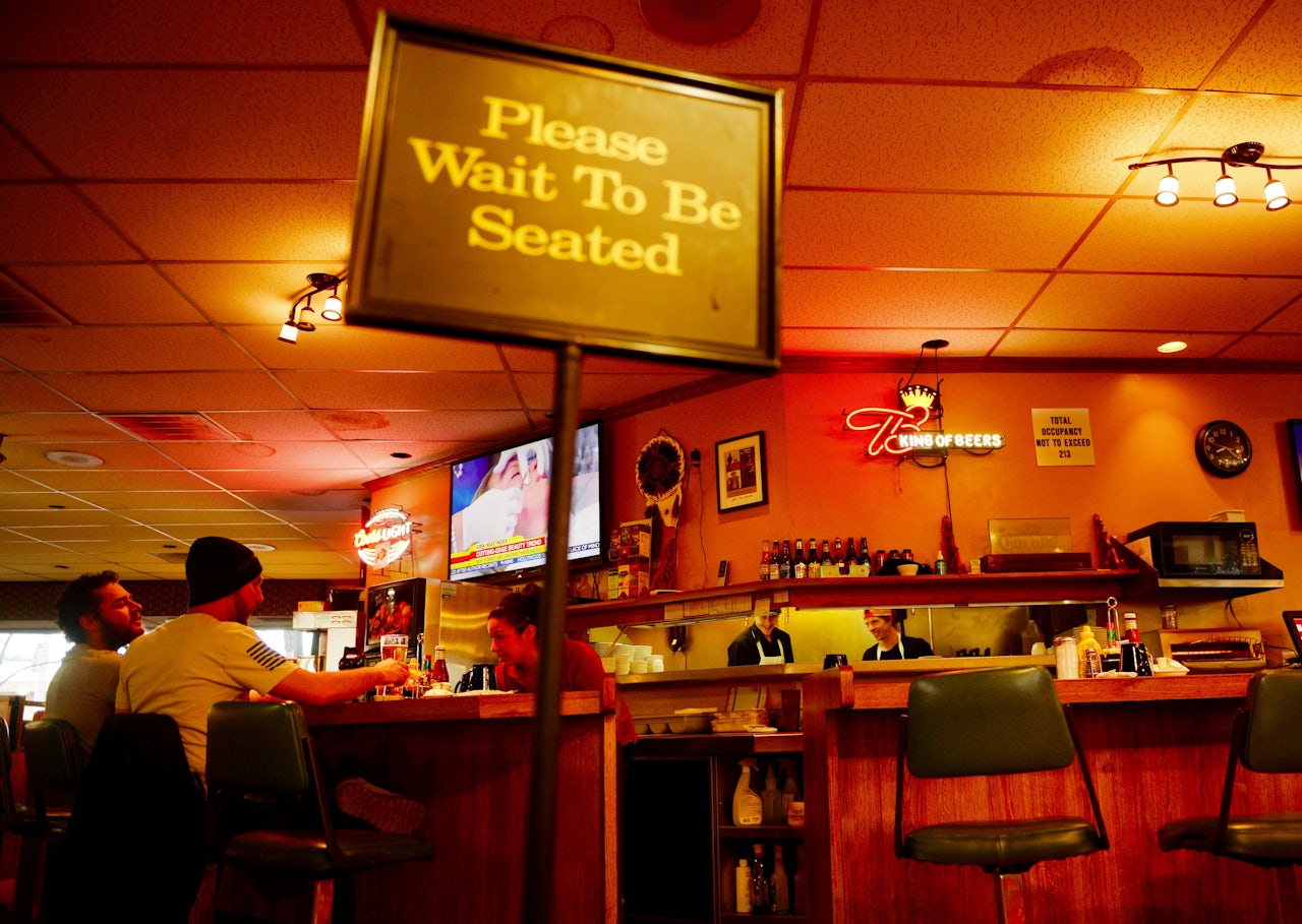 Inside The Branding Iron Restaurant in Fort Lupton, Colorado.