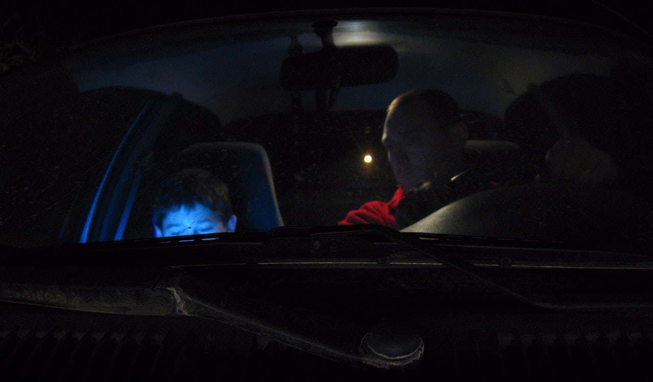 A father and son wardriving. “I took my son to hold the laptop and we headed out, just around the neighbourhood a little. Just to find out what was out there. We picked up 70 wireless devices. I also found out that the hospital has a public access point.”