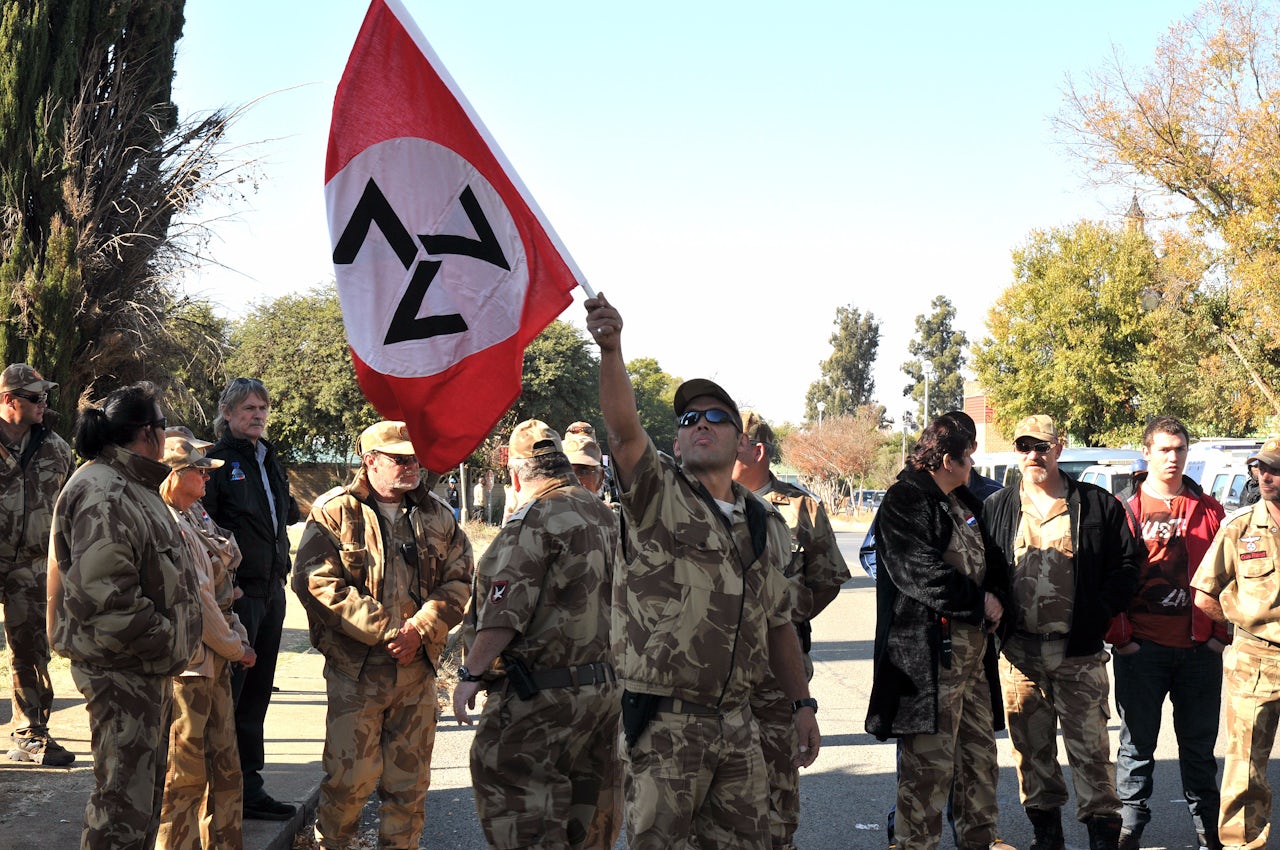 White supremacist Afrikaner Weerstandsbeweging invading the