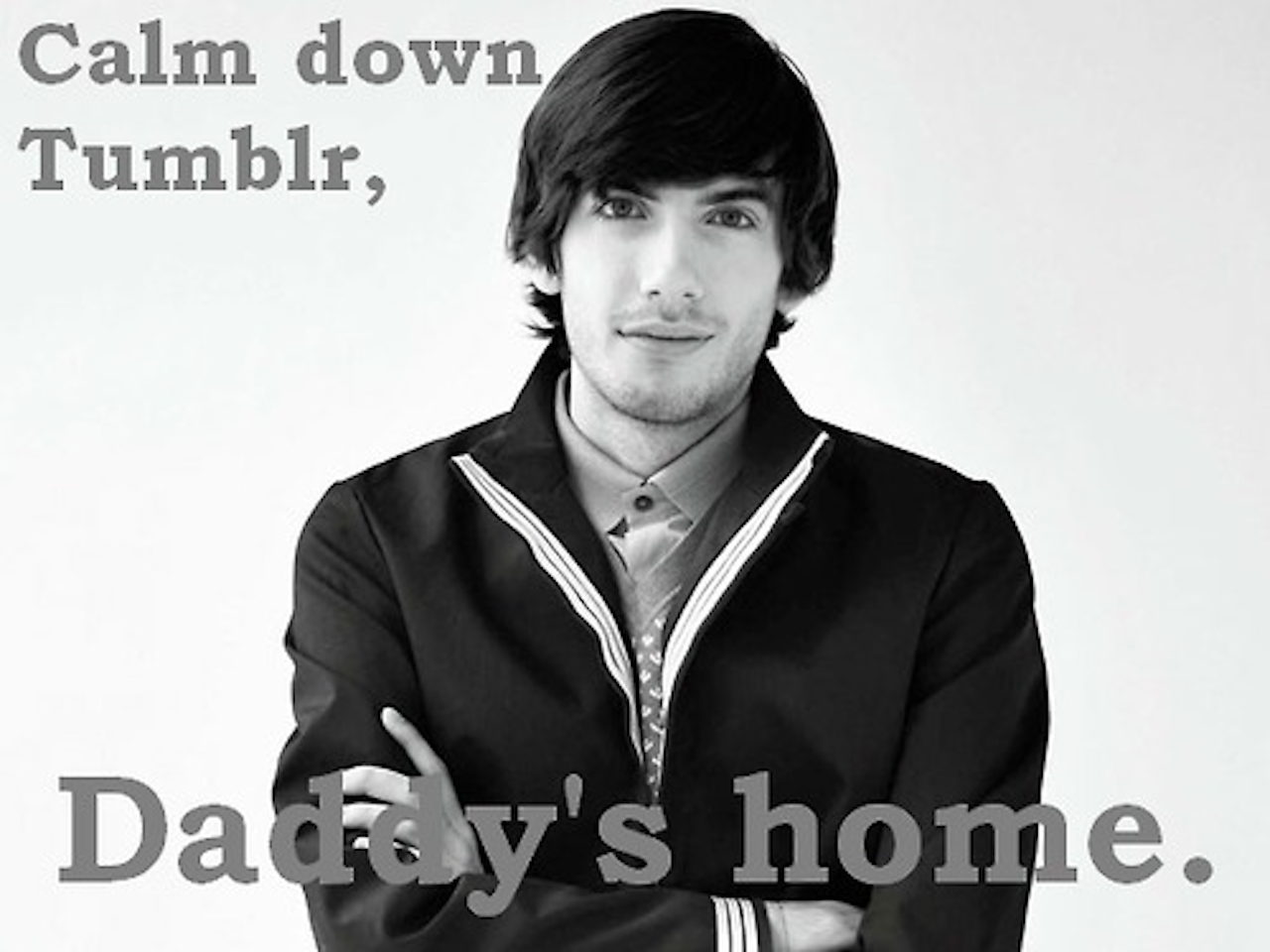 A picture of David Karp edited by a Tumblr user.