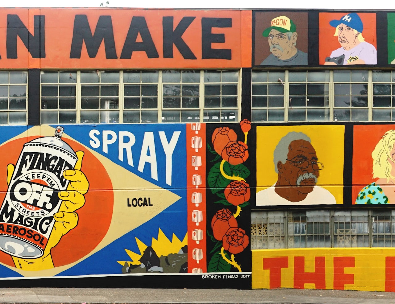 Broken Fingaz mural in Portland