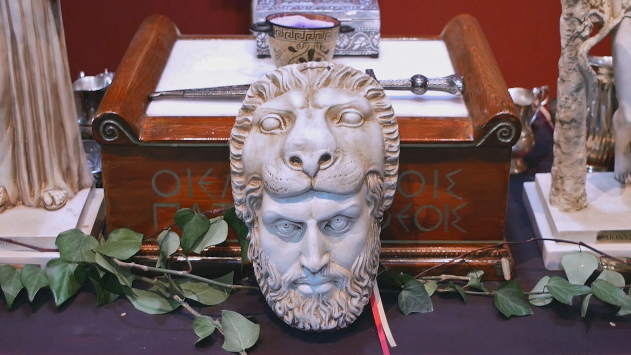 A plaster bust of Hercules sits in the YSEE temple.