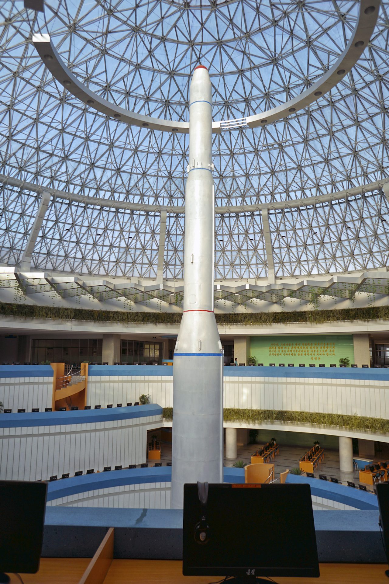 The rocket model in North Korea's Temple of Science and Technology.