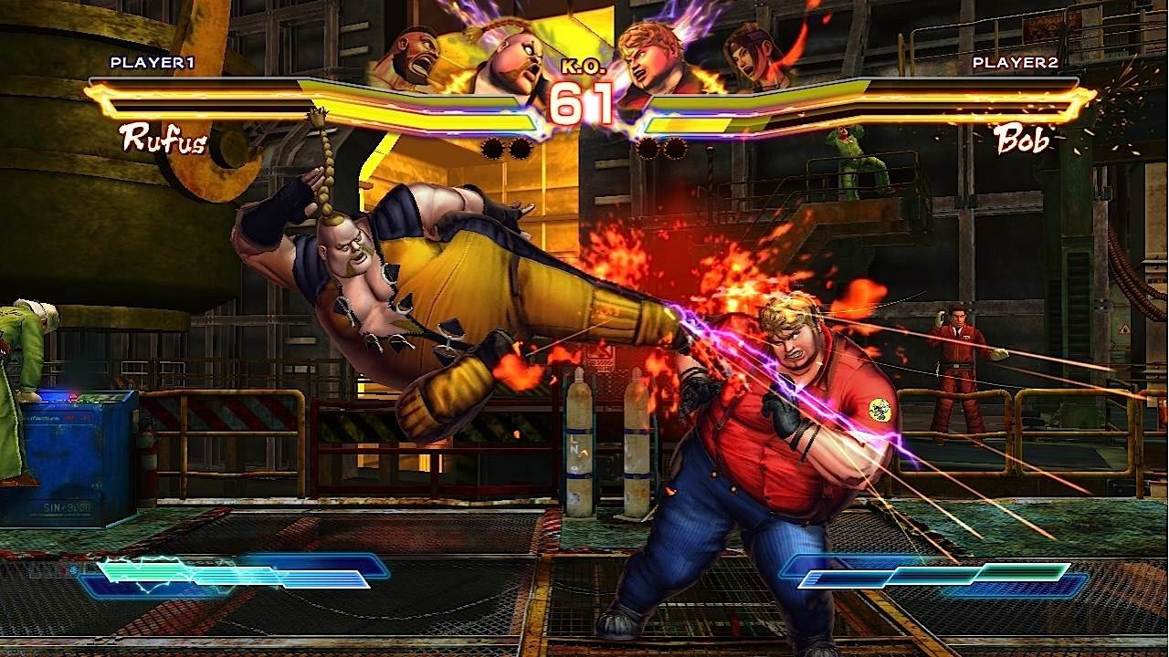Rufus and Bob square off in Street Fighter X Tekken.