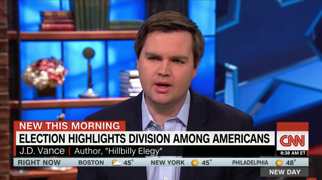 Vance talking about the 2016 election on CNN.