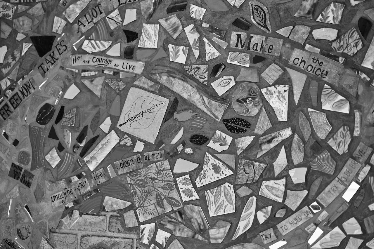 Hopeful messages at the Brandywine Counseling and Community Services treatment center in Wilmington, Delaware encourage people battling addiction.