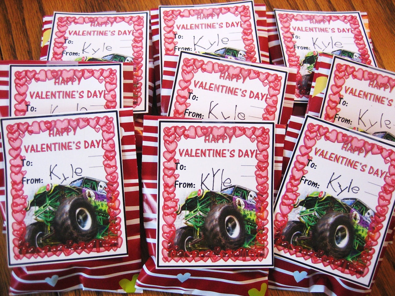 Valentines from a kid named Kyle.