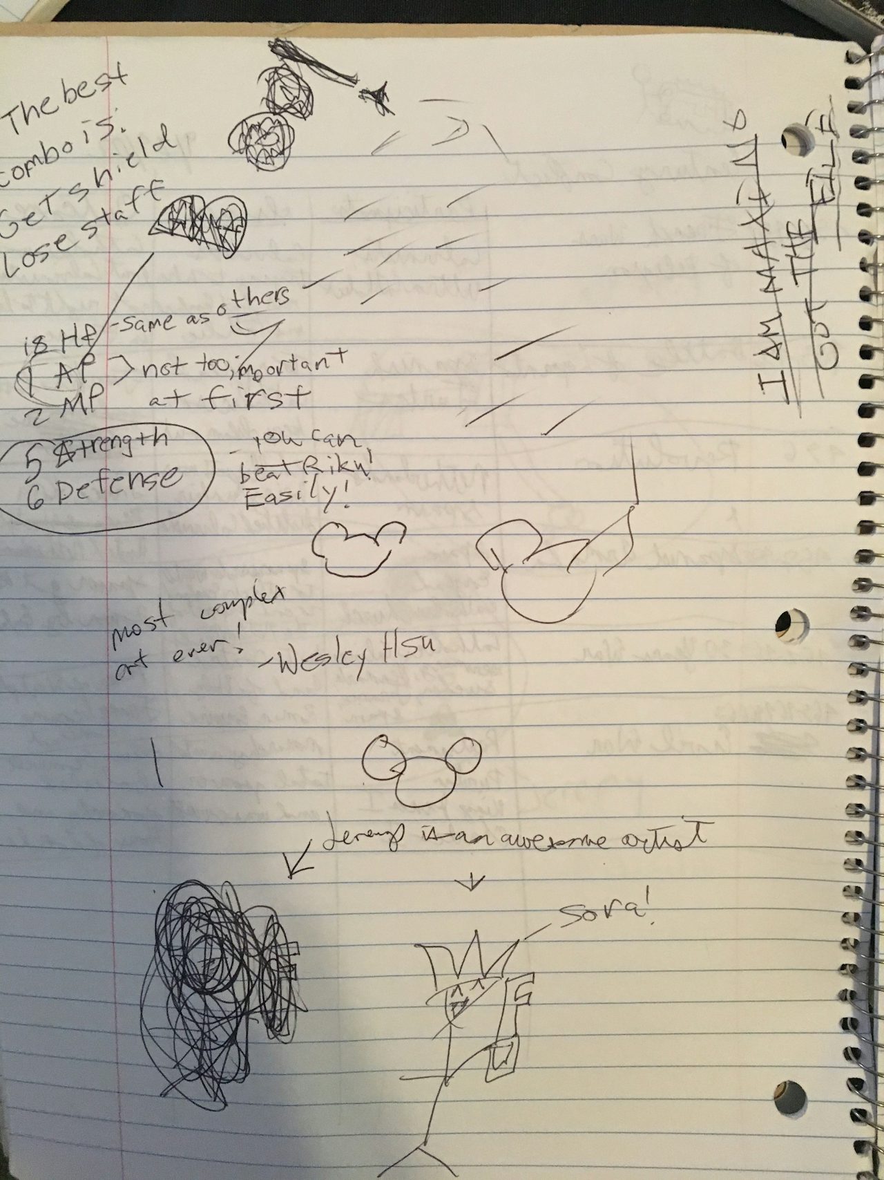 Amateur ‘Kingdom Hearts’ strategy guide in math notebook.