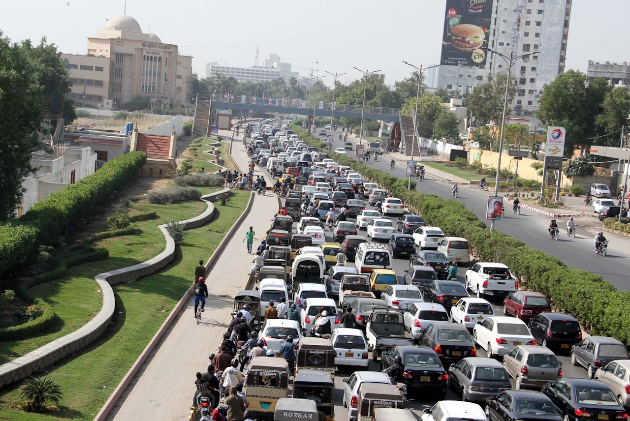 Karachi traffic.