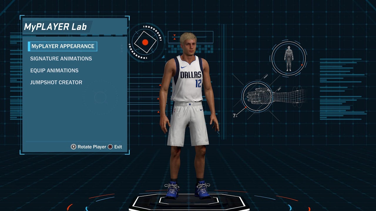 A player screen from the game NBA 2K.