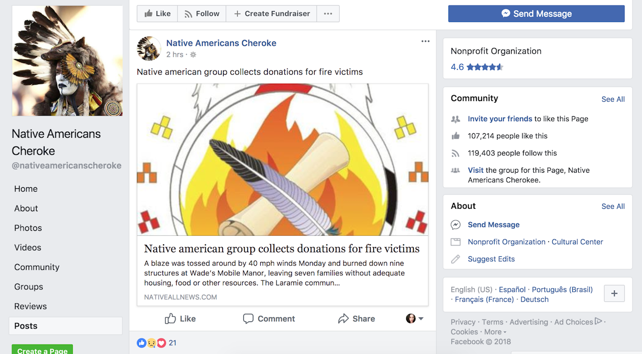 The way Facebook formats posts makes the Cyrillic characters indistinguishable from Latin ones.