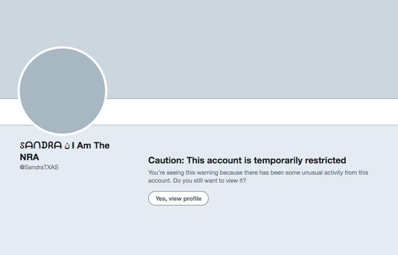 Screenshot of @SandraTXAS on March 12