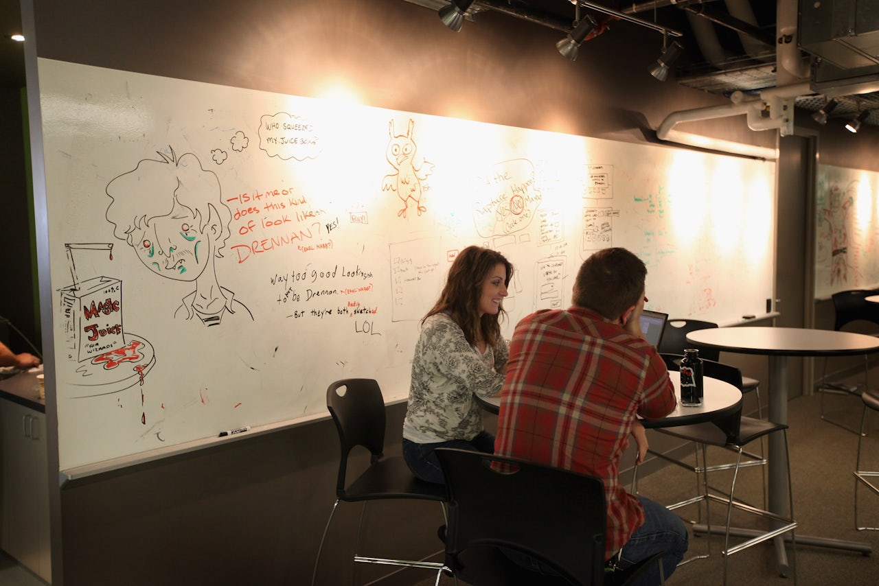 Workers work on projects at Groupons international headquarters in Chicago.