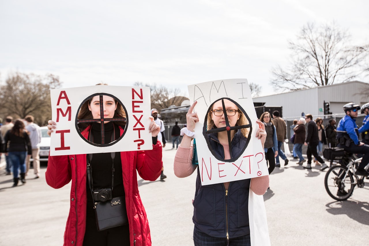 Cara Hotaling, 19, and Taylor Deacon, 19, from Frederick, MD