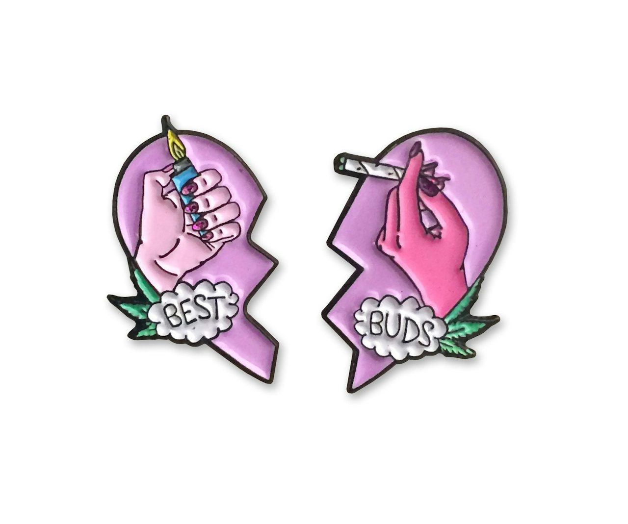 The original best buds pin as seen on Lyons' website.
