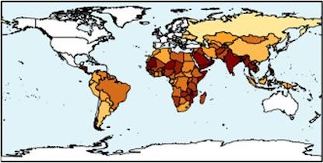 How much of the world will be hungry if the earth warms 2 degrees Celsius.