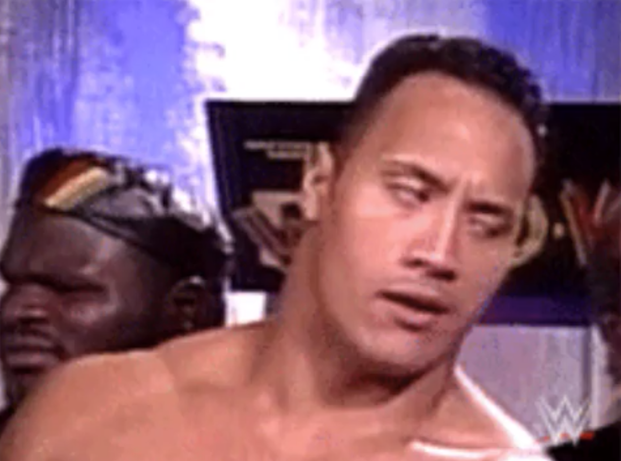 Dwayne the Rock's eyebrow meme.