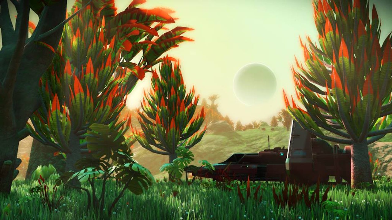 Exploring a serene world in No Man’s Sky.