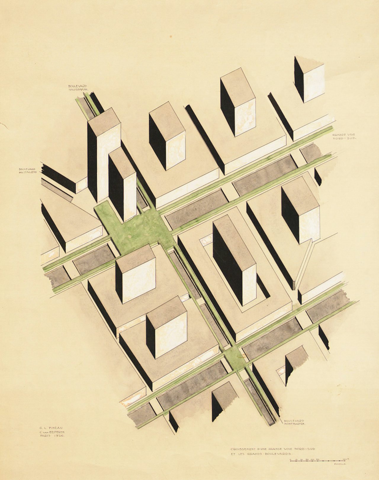 C. van Eesteren, L.G. Pineau. proposal for Paris (1926)