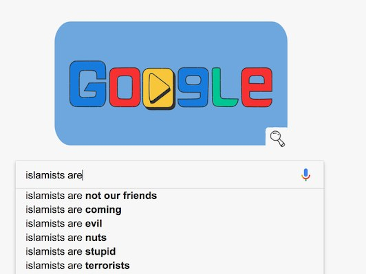 Islamists are... Google's search results