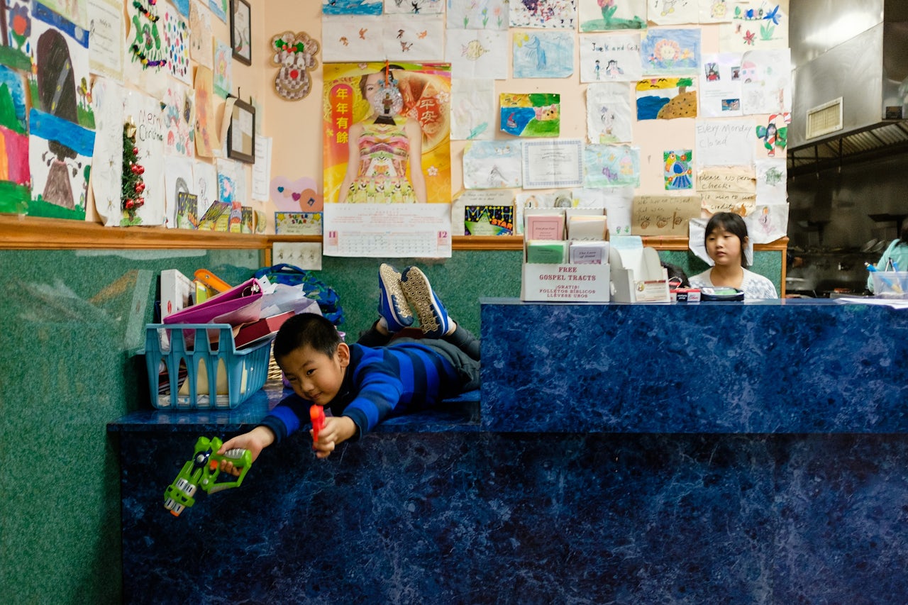 The kids spend most of their time after school at the restaurant while their parents work.