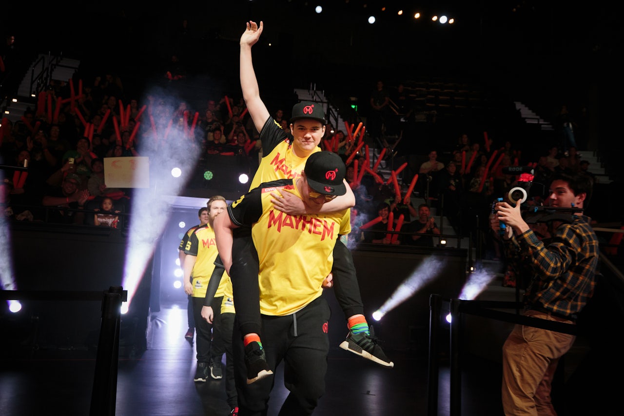 The Florida Mayhem enter the arena.