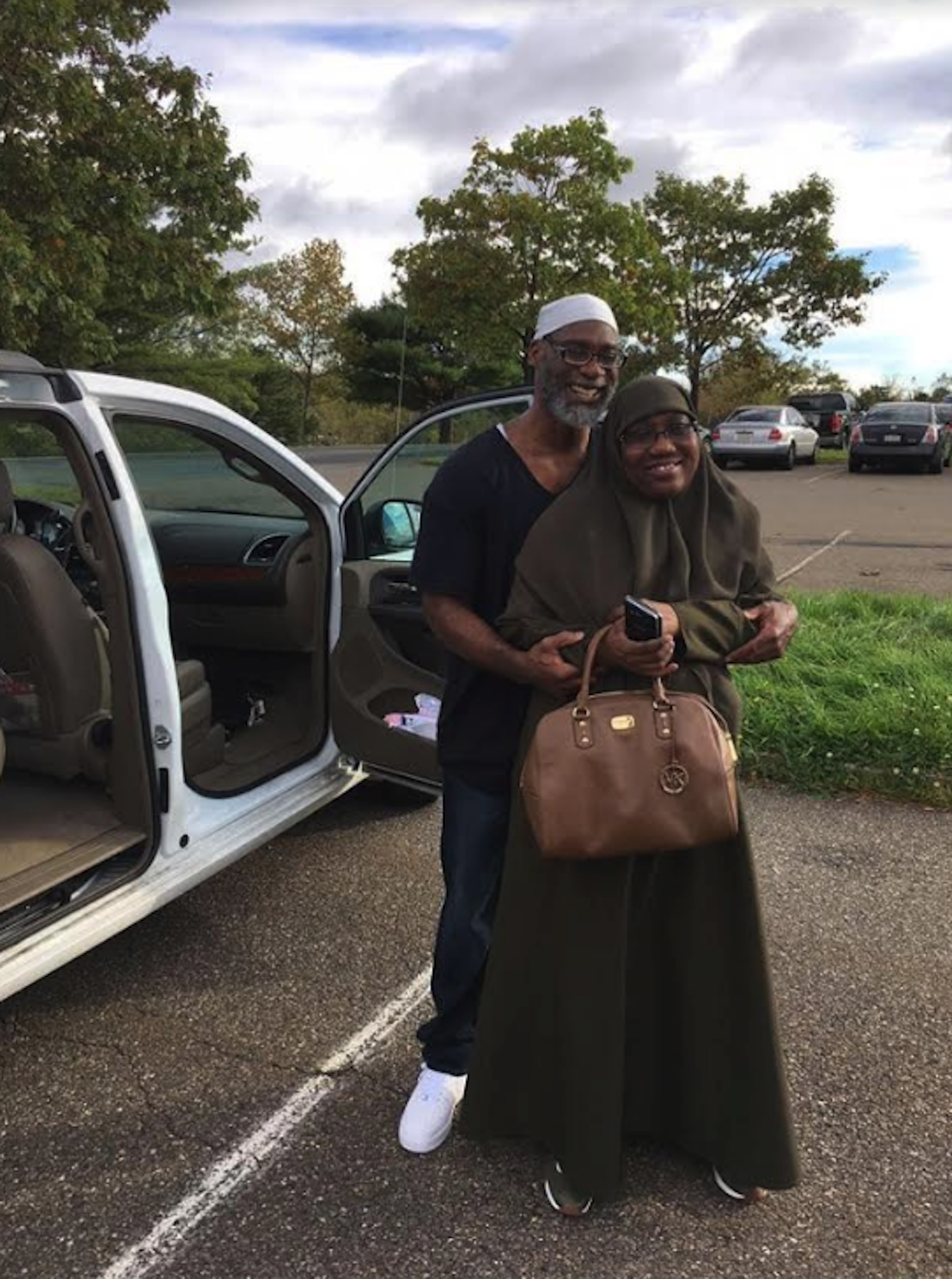 Abdul Lateef and his wife, Shekinah, upon his release from prison in October 2017.